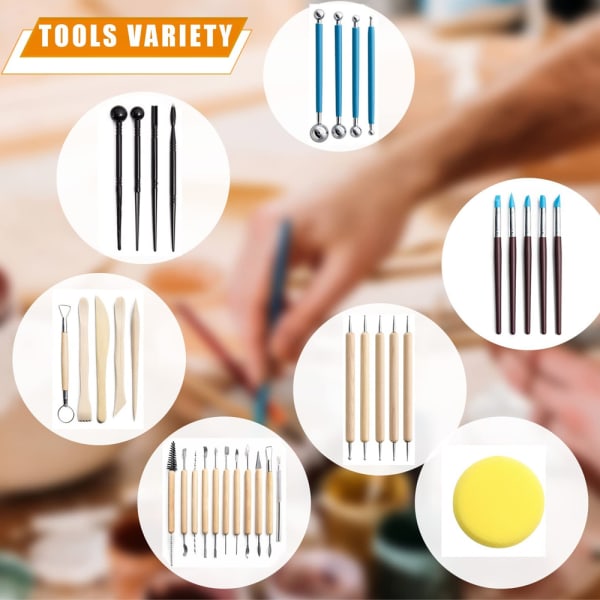 36 stk Pottery Clay Sculpting Tools Polymer Clay Tools, Pottery