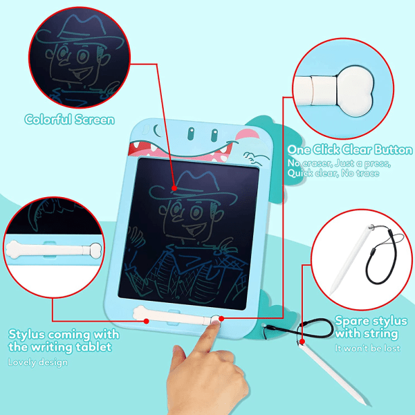 LCD-ritplatta för barn Dinosaurie Doodle Board Ritplatta
