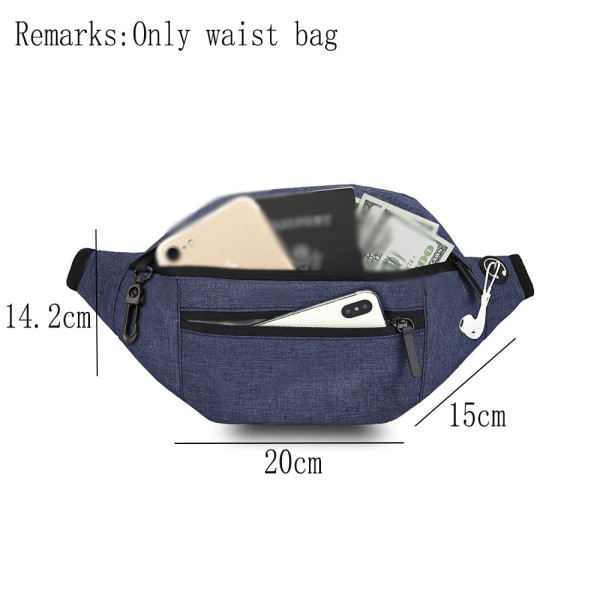 Crossbody Fanny Pack med lommer, trening, reiser, løping