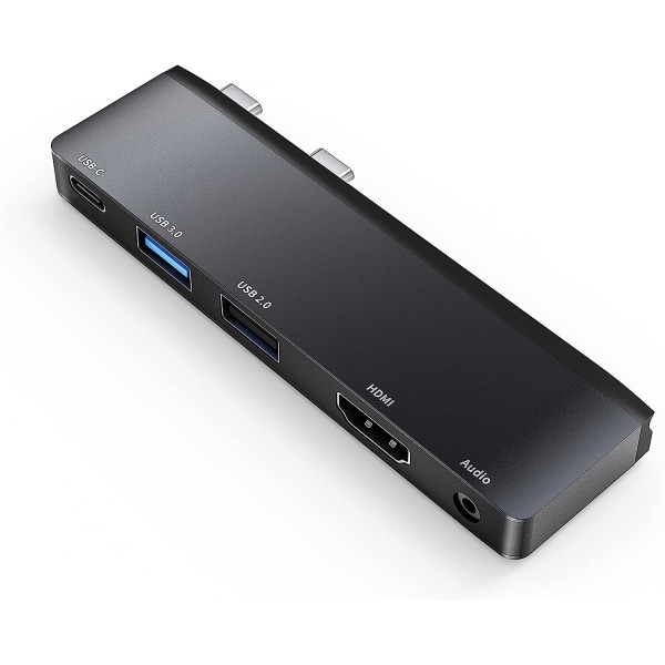 USB C Hub Dockningsstation 5-i-1 Surface Pro X Adapter Base