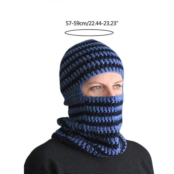 Randig stickad mössa Halloween randig balaclava mössa kostymfest Cosplay festhattar huvudbonader A