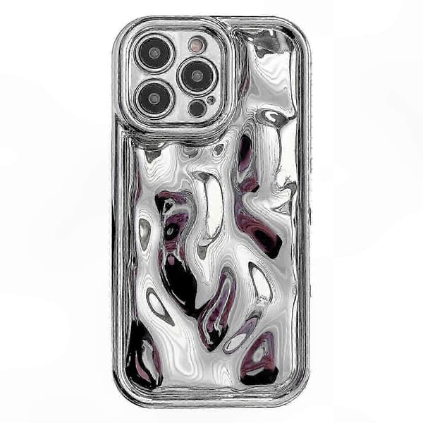 Meteorittextur TPU-telefonfodral med galvaniserad design för förbättrad hållbarhet och stilSilverFör iPhone 14 Pro Max