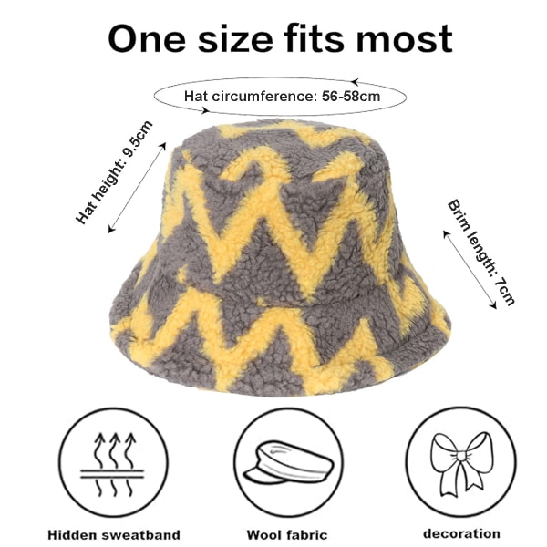 Unisex Dam- och Herrvintermössa, Geometrisk Diamantvåg Randig Lamm'