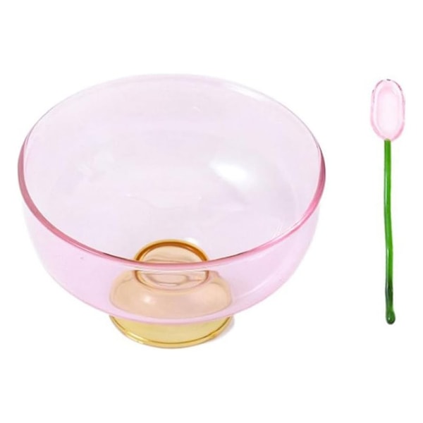 Målat Glas Blomma Heminredning, Konstgjorda Tulpaner Med Transparent Glas För En Tidlös Känsla