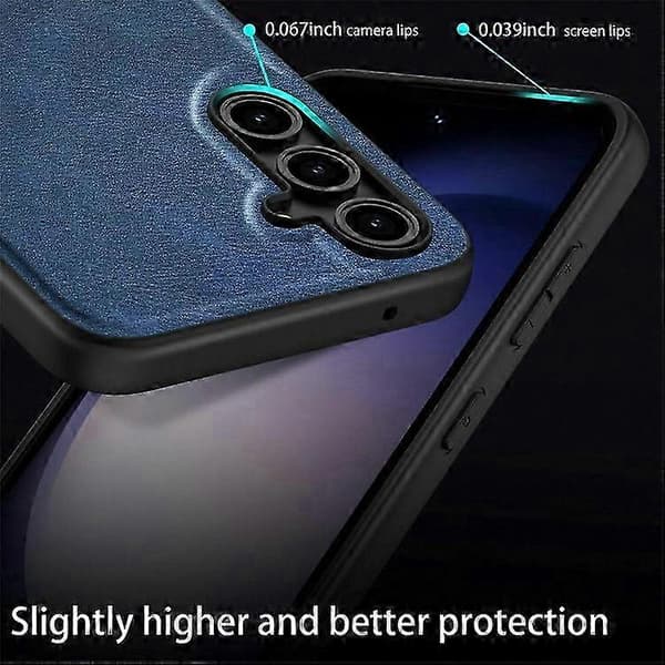 Retro læderbelagt PC+TPU telefoncover til Galaxy A36 5G Blå