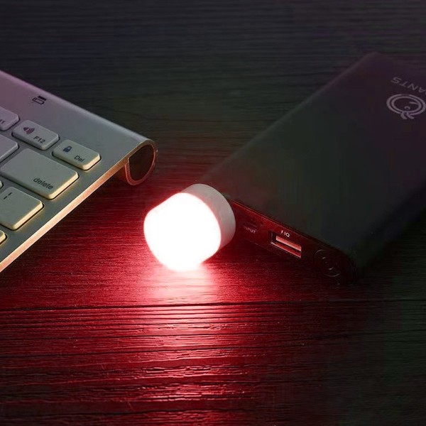 Natt USB-lampa, mini LED-lampa plugg-in typ, varmvit,