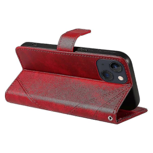 Til iPhone 14 Etui Pung Geometrisk PU Læder Telefoncover Kalvetekstur m A
