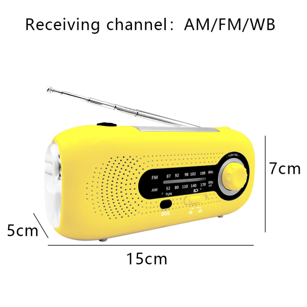 Ilman akkua - Aurinkoenergialla toimiva hätäradio, käsikäyttöinen