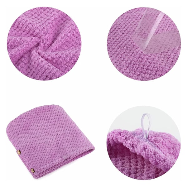 Absorberende mikrofiber hårtørkende håndklær 2 pakker Hurtigtørkende