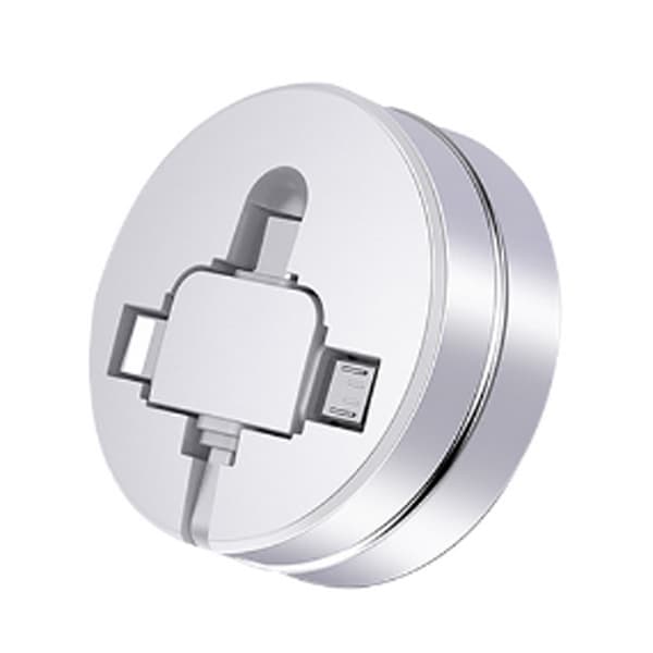 Multiladekabel, 3-i-1 uttrekkbar USB-kabel med mobiltelefonstativ, datakabel, hurtigladekabel IP, Micro USB, Type-C ladekabel