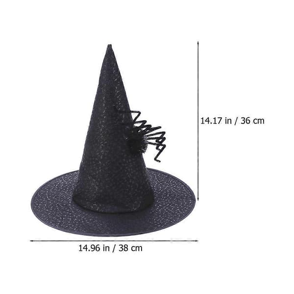 Halloween heksehatte kasketter til kvinder, 6 stk. sorte Halloween heksekostume tilbehør A