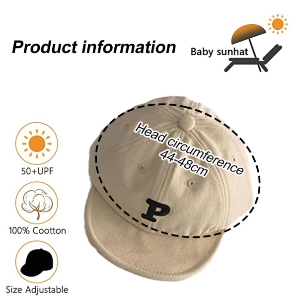 Baby Boy Baseball Cap Solhatt Letter Solskyddshatt, Solhatt f