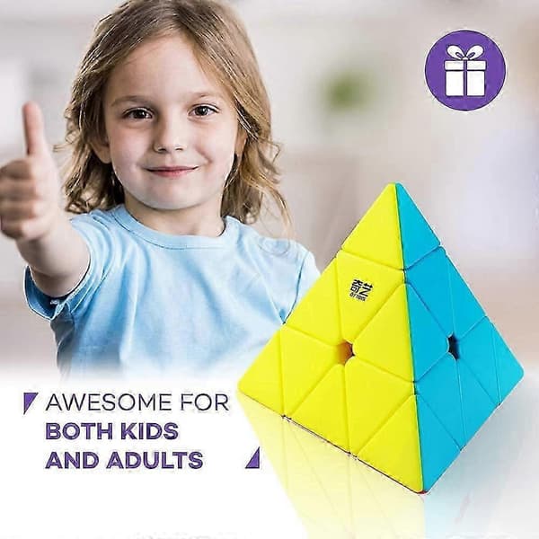 Qiming Pyramid Speed Cube Tarraton Kolmio Kuutio 3x3 Palapeli A