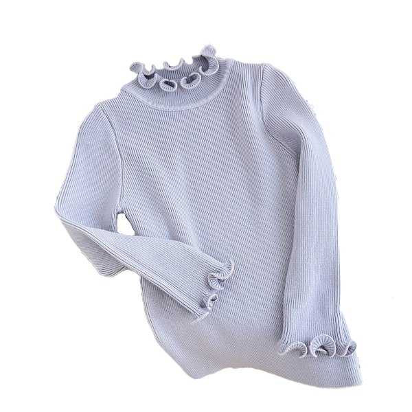 Højkrave ensfarvet tunika højhalset sweater til børn