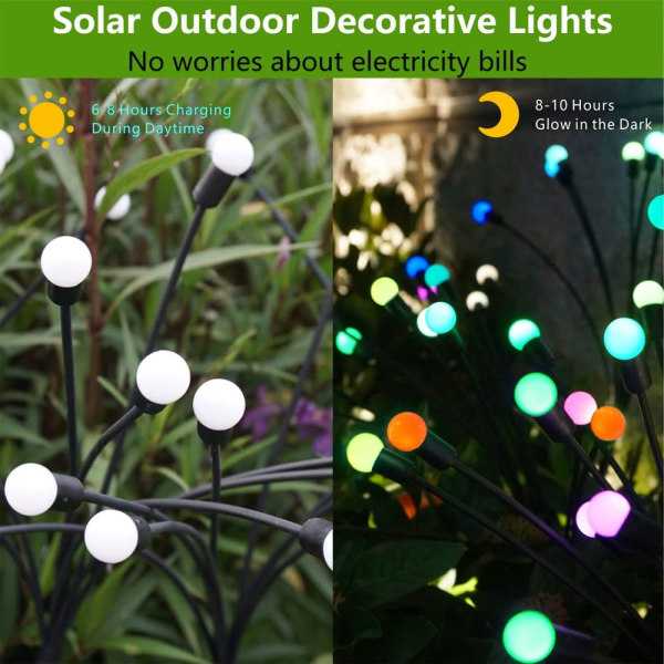 Solar Garden Lights, Firefly Lights Solar Outdoor, svaiende