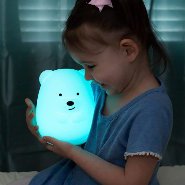 Nattlys for barn, søt babyromslys, silikon LED-lys
