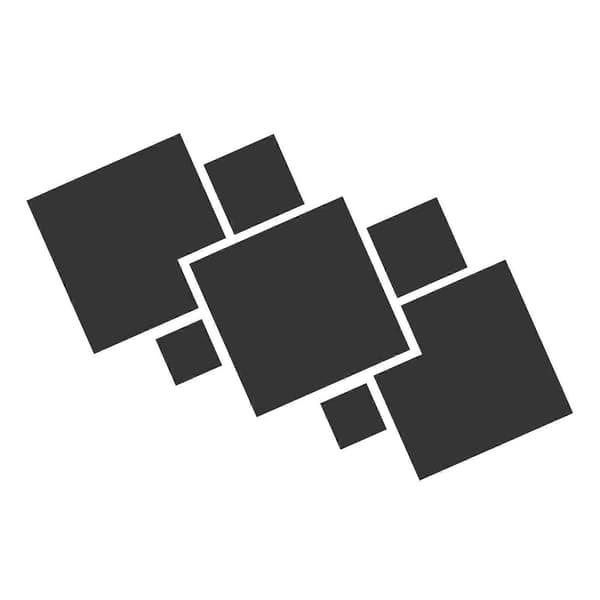 Rombformad 3-dimensionell väggdekal Väggdekor Vardagsrum Soffsängsdekorationer (Svart)