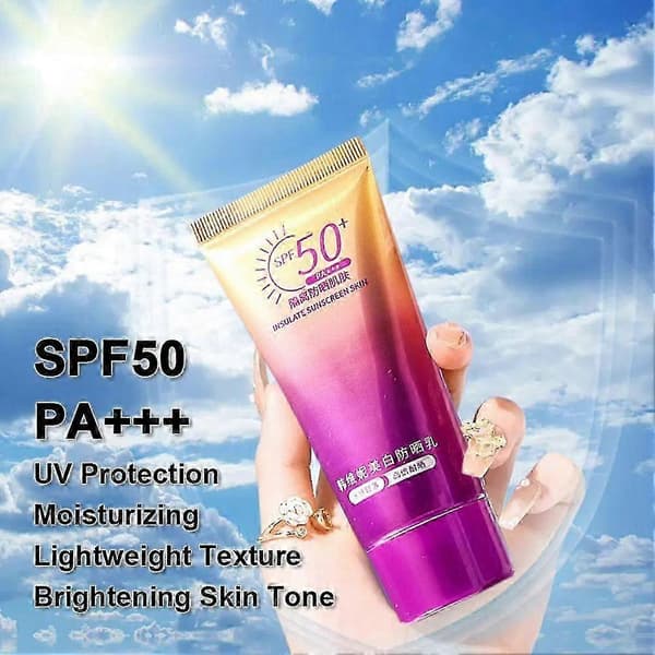 SPF50+ Solkräm Klar Kvalitet Vattentät och Svettresistent för Alla Hudtyper A