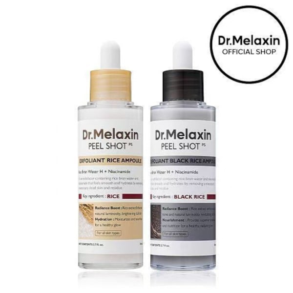 2 STK PEEL SHOT GLOW EXFOLIANT RISAMPULE (HVIT RIS/SVART RIS) 25-26