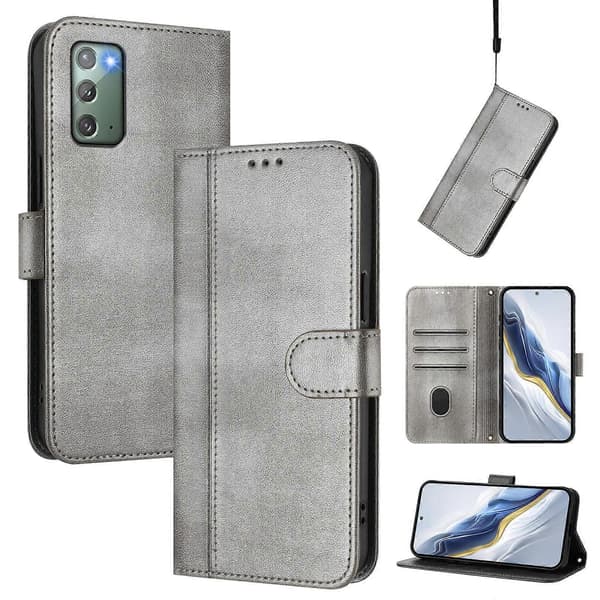 Linjespleisende spenne retro skinntelefonveske (til Samsung Galaxy Note20)
