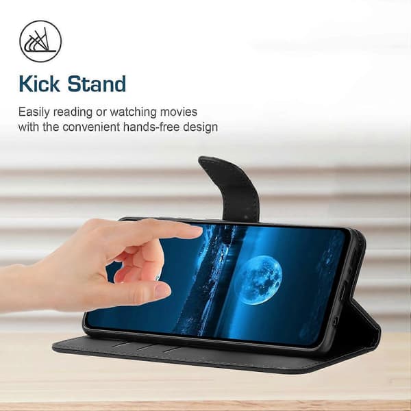 Stitching Embossed Läder Telefonfodral för ZTE nubia S 5G A403ZT Svart