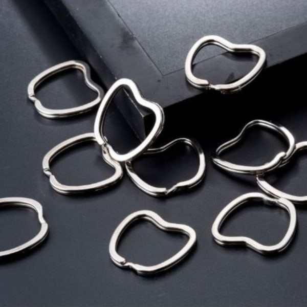 20 st metallplatt nyckelring silver DIY kreativ metall nyckelhållare