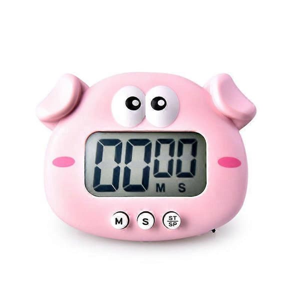 Rolig timer Kreativ-Söt djurmekanisk timer Kök Matlagning Barn-Studie-Hem Timer Nyårsgåva till barn (rosa)