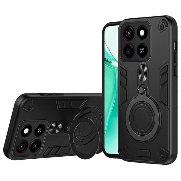 För ZTE Blade A35 Fodral Roterbart Stöd PC+TPU Fallskydd Telefonfodral