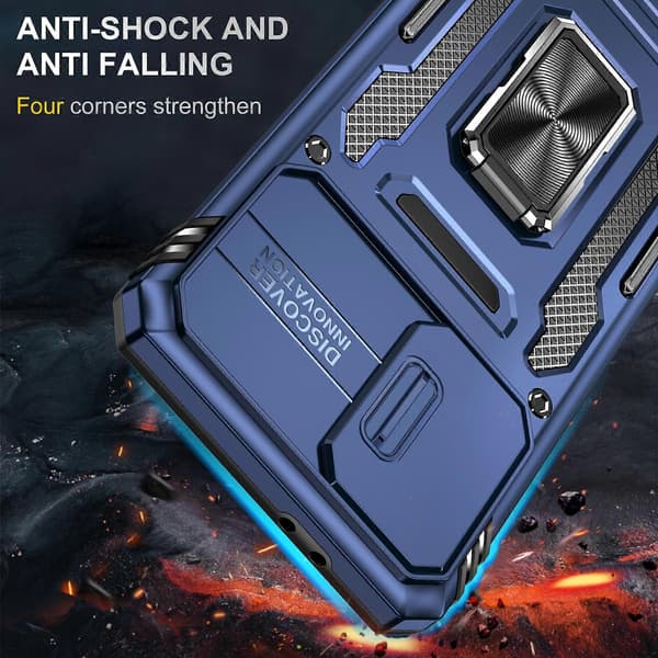 För Samsung Galaxy S21 5G Armor PC + TPU Kameraskydd Telefonfodral