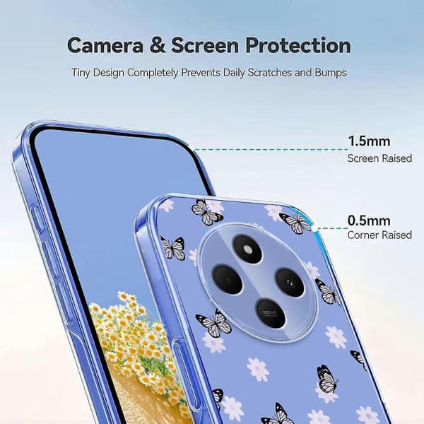 Blomstermønster malt TPU-telefondeksel til Redmi 14C / Poco C75