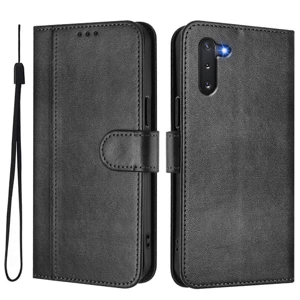 Line Splicing Buckle Retro læder telefoncover (til Samsung Galaxy Note10)