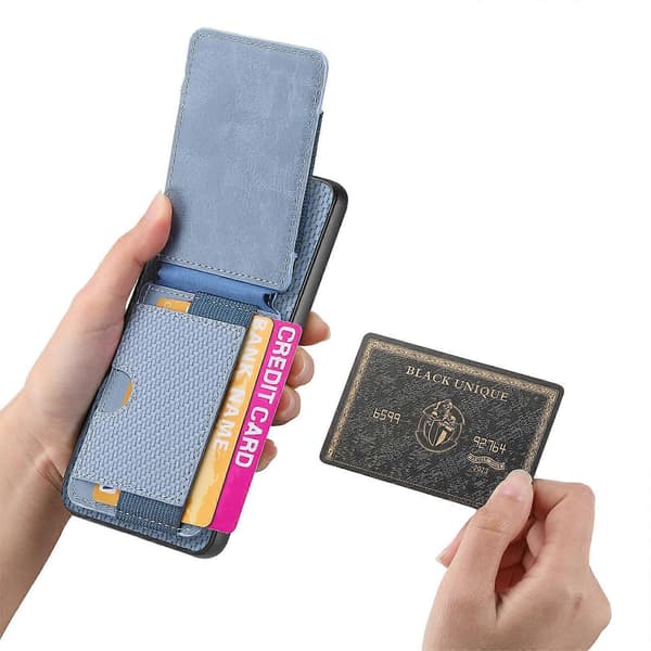 Vertikalt flip-plånboksfodral i kolfiber för Samsung Galaxy S25 Edge 5G