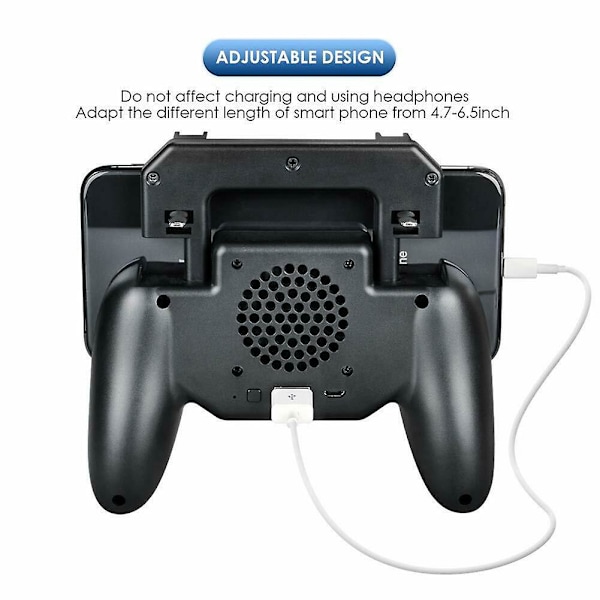 Mobiltelefon Spilcontroller Joystick Køleventilator Gamepad til PUBG-spil 4000mAh A