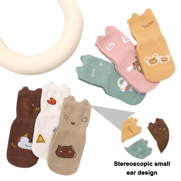Baby flicka halkfria strumpor småbarn kamma bomullsstrumpor baby