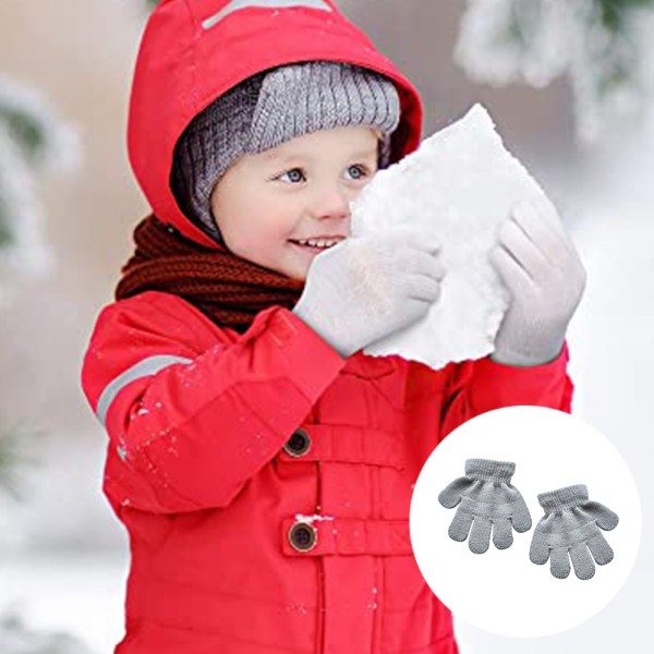 Barns vintervarma monokroma femfingerhandskar