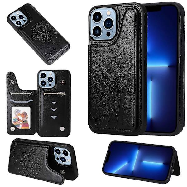 Til iPhone 13 Pro Max Katte træ prægning mønster stødsikkert telefoncover A