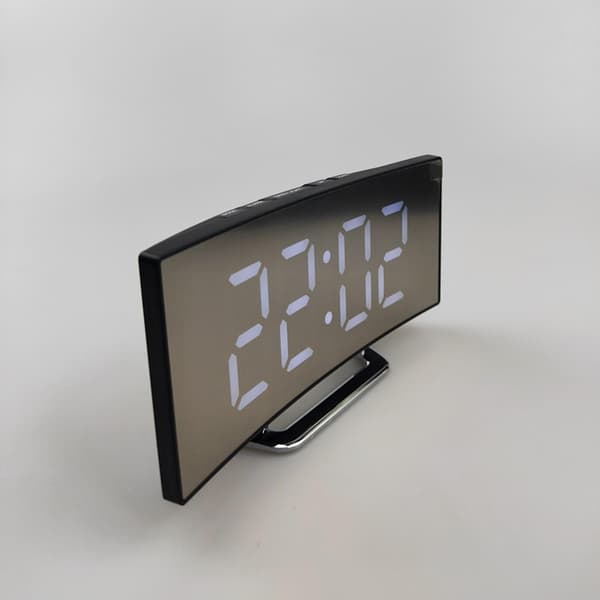 Digital klocka stor display multifunktionell LED elektrisk väckarklocka spegelyta för hemmet A