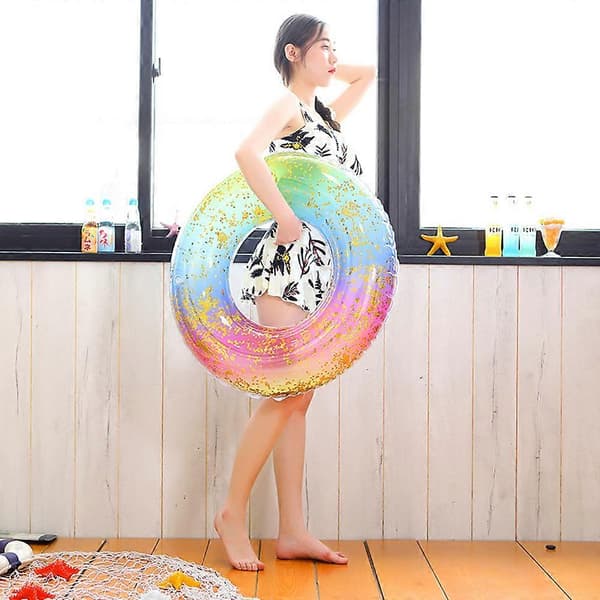 Donut Floatie Vand Glitter Pool Float Tubes Til Voksne Børn Sommer Strandferie-60# A