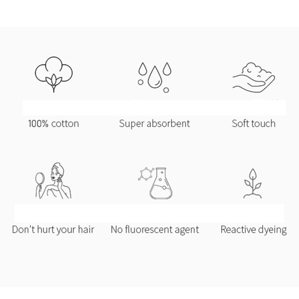2Pak mikrofiber hurtigtørkende hårhåndkleinnpakning - Superabsorberende