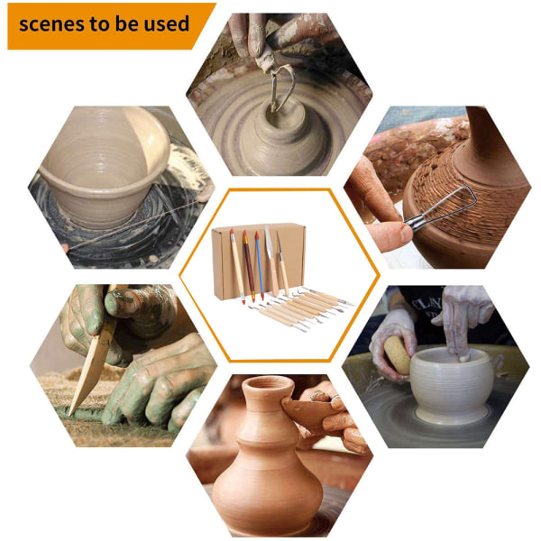42-dele keramik, ler og skulpturværktøjssæt, komplet sæt til