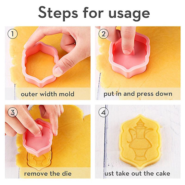 Eid Ramadan Cookieforme 3D Stereo Press Kiksform Kagebageværktøj til Eid Festdekoration Ny A
