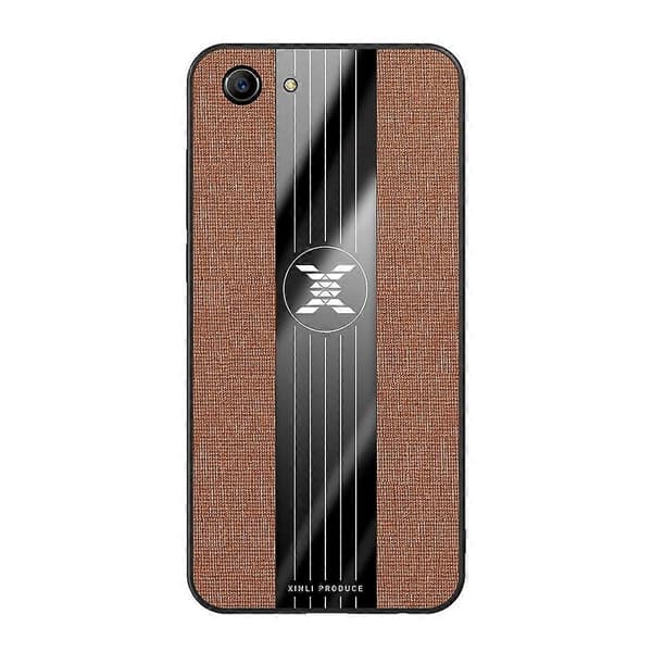 XINLI Stitching Cloth Textue Stötsäkert TPU Skyddsfodral för OPPO A83Brun