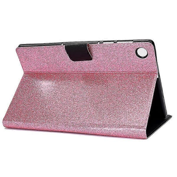 Stativetui til Samsung Galaxy Tab A9, Glitter PU læderkortpladser Tablet Cover (Pink)