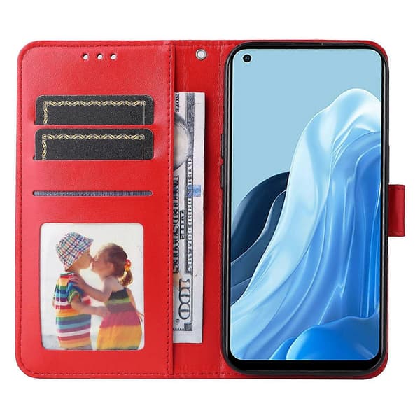 För Oppo Reno7 4G/F21 Pro 4G/Reno8 4G PU-läder Solrospräglat Telefonfodral Stativfunktion Magnet
