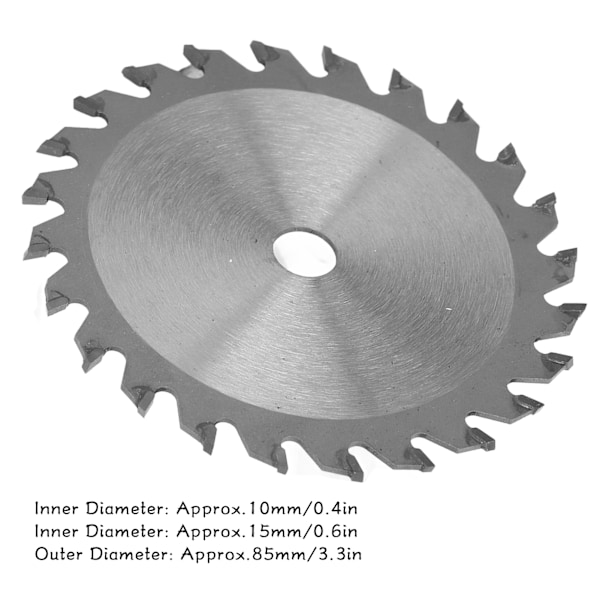 4 stk Savklinge 3000 o/min 85mm 24T Karbid Cirkelsavklinge til Træ Plast Skæring 15mm/0.6in