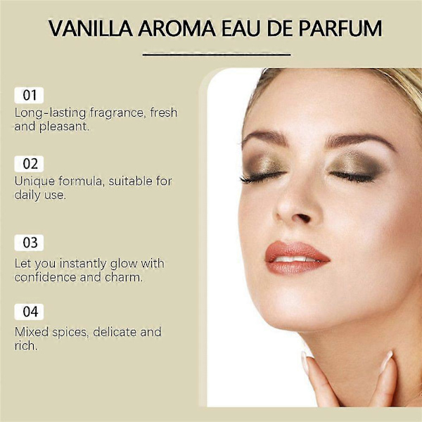 Vaniljrik Parfym 30ml, Långvarig Söt Vanilj- & Cederträdoft, Perfekt Present för Alla Tillfällen (3st)