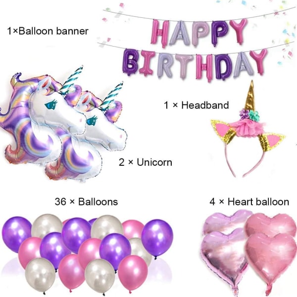 Unicorn ballonger 38STK enhjørning festdekorasjon enhjørning
