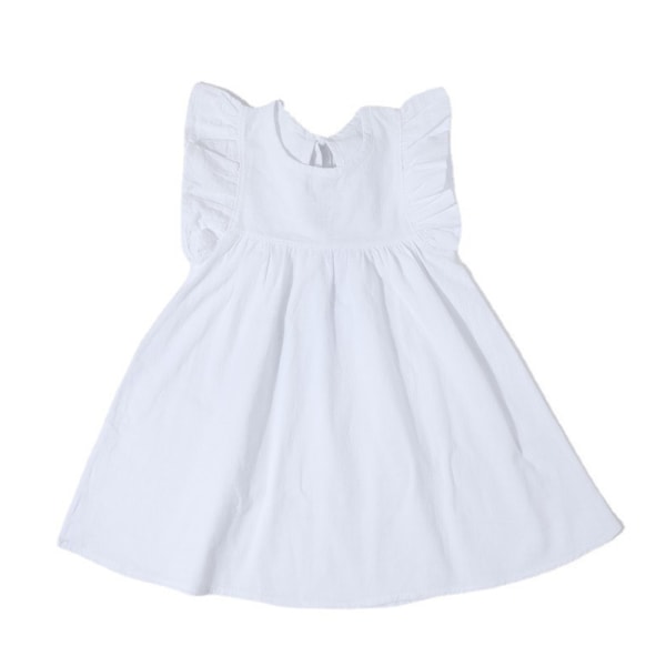 Valkoinen lasten mekko, pituus 80-110 cm