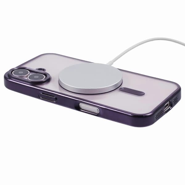 För iPhone 16 Skal Matt Galvaniserad Telefonfodral Kompatibel med MagSafe A