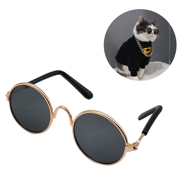 Sjov sød hund kat Retro mode solbriller Briller gennemsigtig